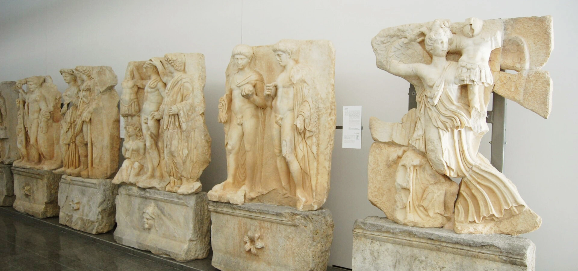 Ancient marble sculpture and archaeological heritage displayed at Aphrodisias Museum Aydin