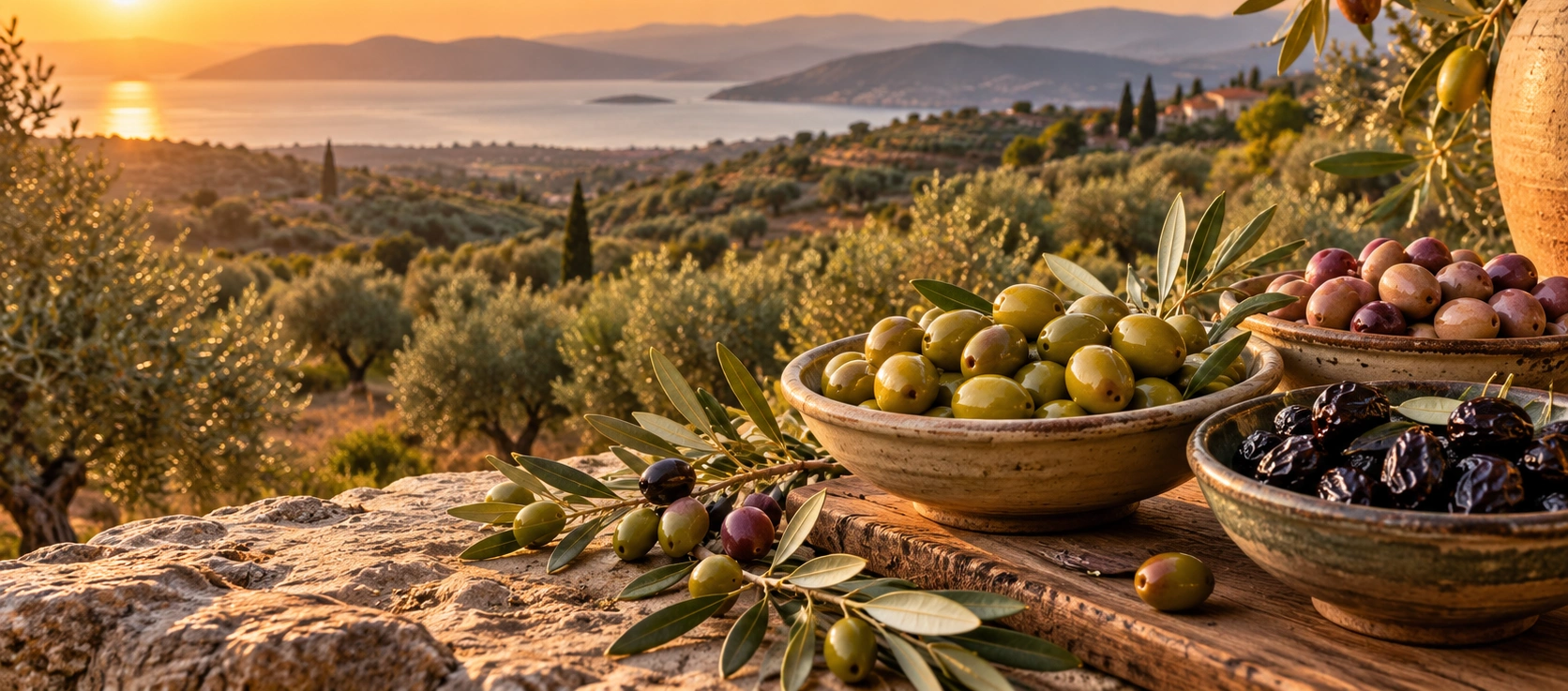 Traditional Memecik olives growing in Aydın olive groves