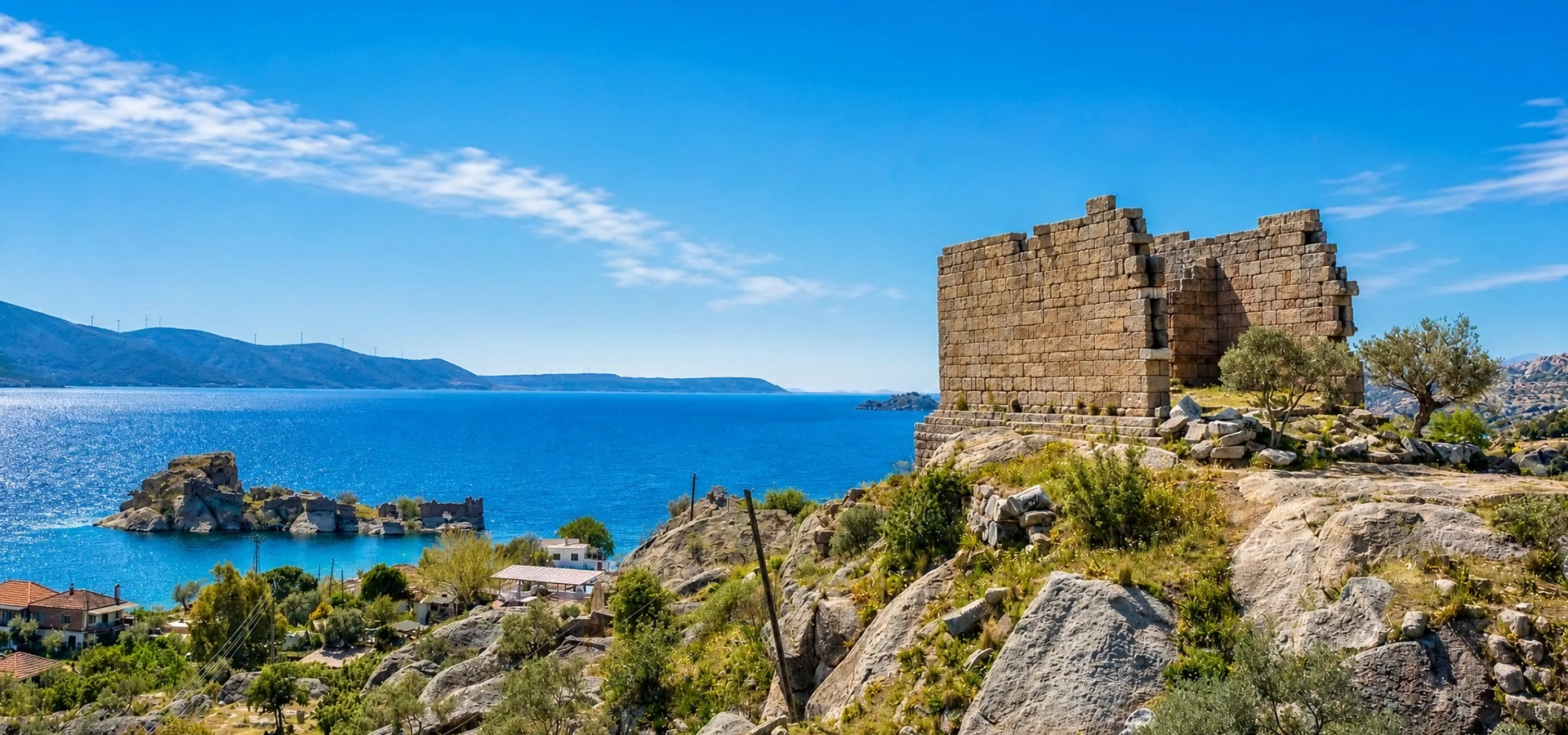 Lake Bafa landscape on the Aydın and Muğla border Turkey