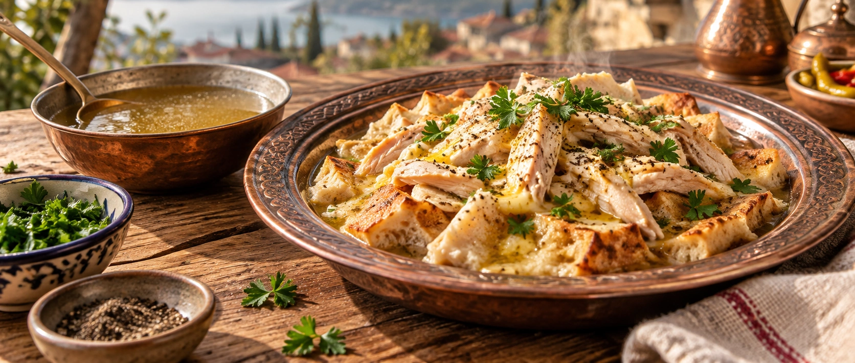 Traditional Balıkesir tirit with broth-soaked bread and tender meat