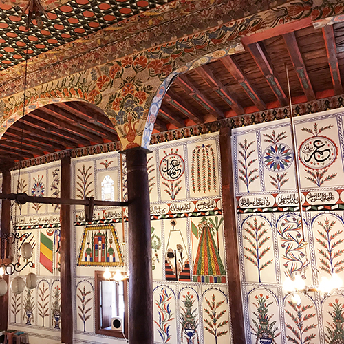 Bogazici Eski Mosque interior and historic decoration