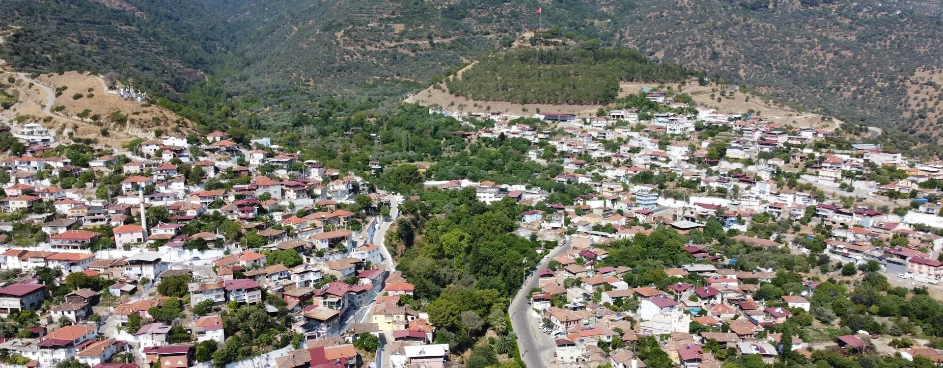 Bozdogan Aydin mountain and valley landscape in western Turkey