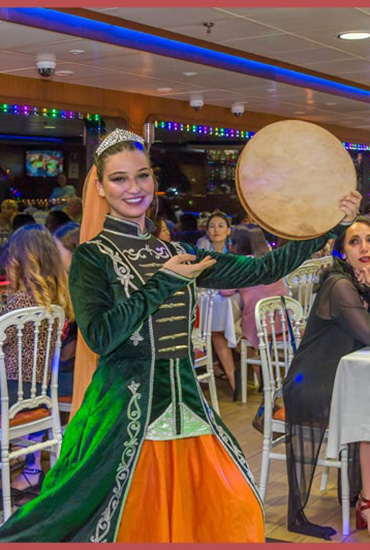 Traditional Turkish folk dance performance during dinner cruise
