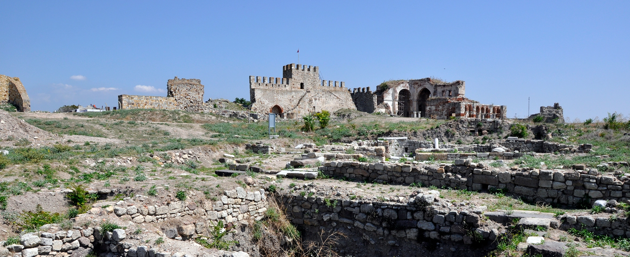 Enez ancient Ainos and historic castle in Edirne Province
