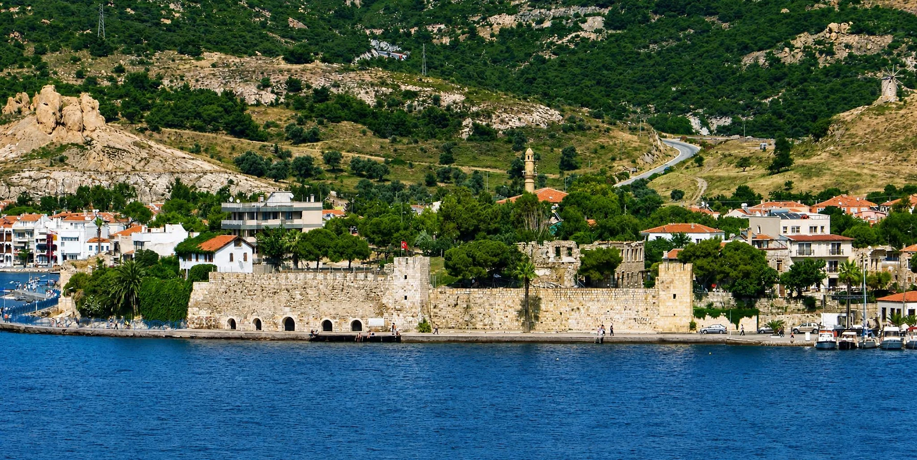 Foca Castle Beskapilar historic fortifications on the Aegean waterfront in Izmir Turkey