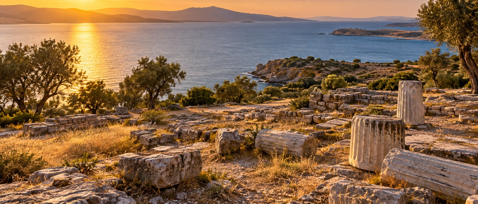 Gryneion Ancient City archaeological remains on the Aegean coast near Aliağa İzmir Turkey