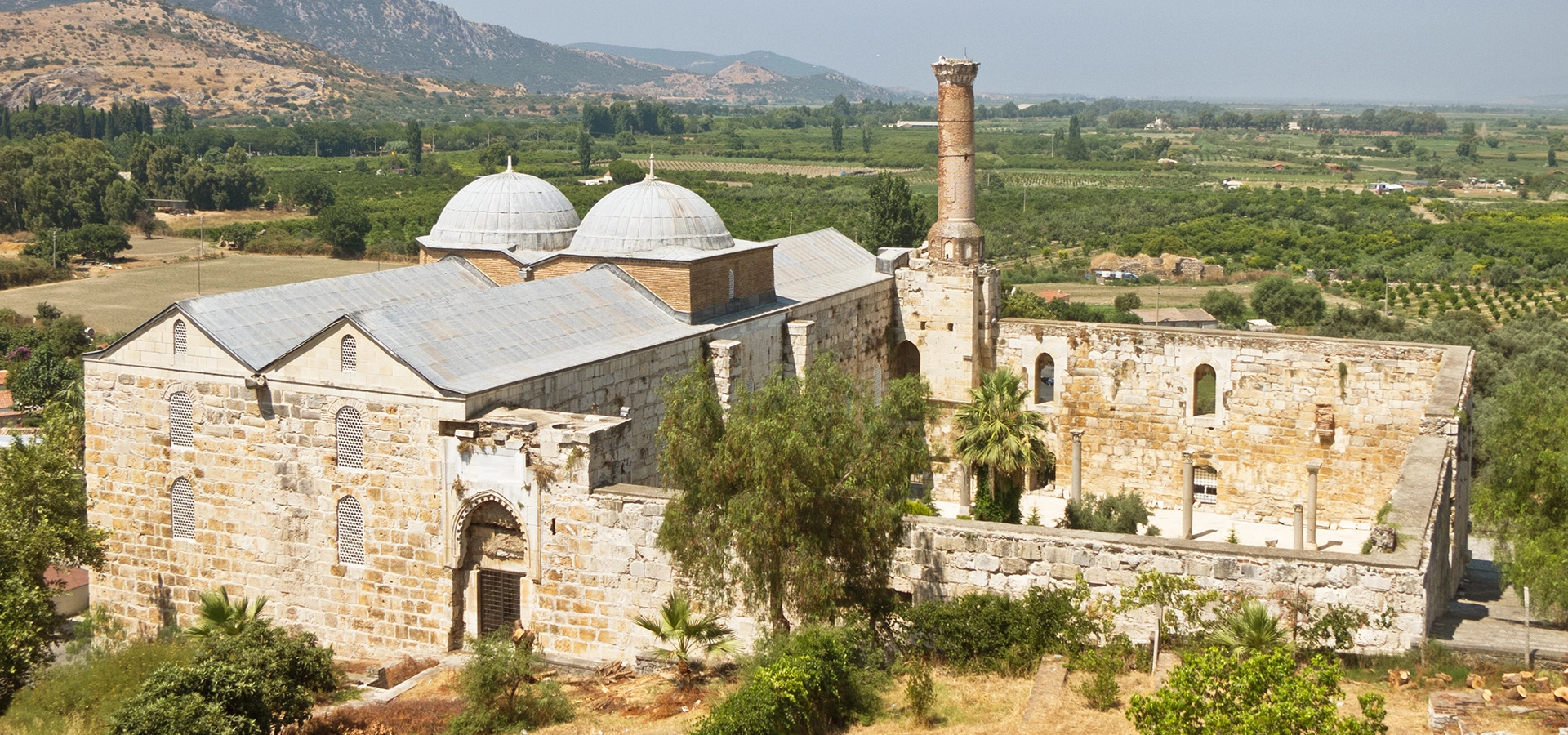 Isa Bey Mosque historic Aydinid architecture in Selcuk Turkey