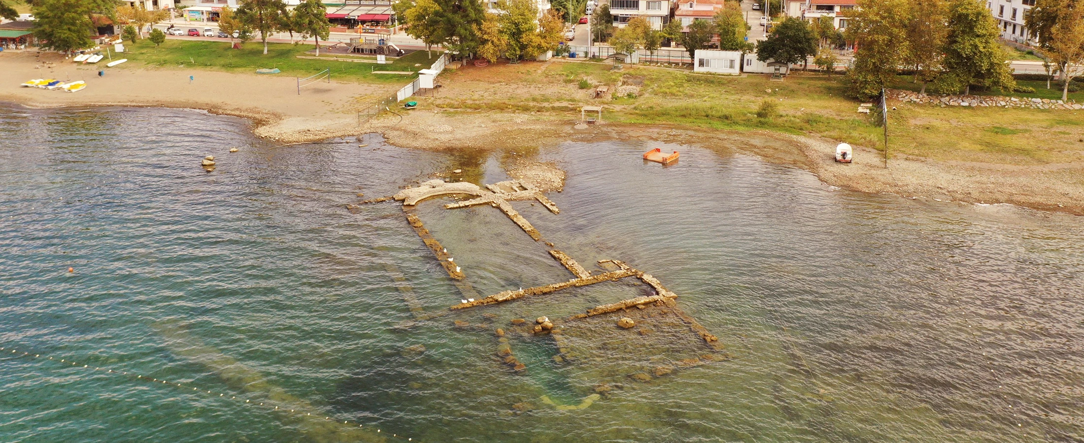 Submerged early Christian basilica beneath Lake Iznik Bursa Turkey