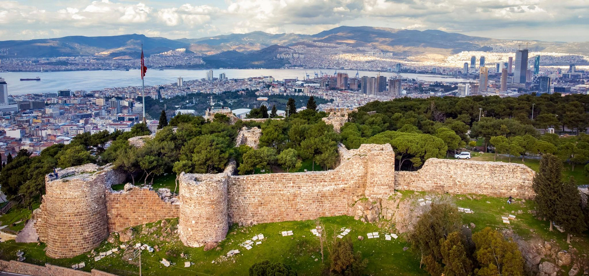 Kadifekale castle and panoramic view over İzmir Turkey