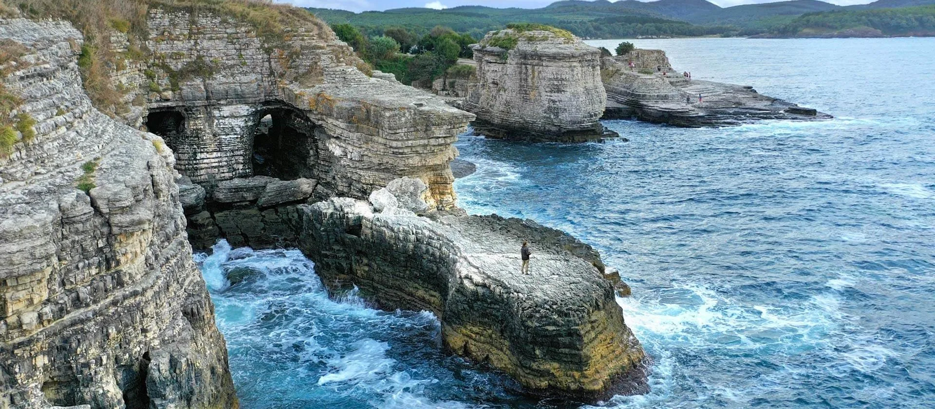 Kerpe Black Sea coast and rocky cliffs in Kocaeli