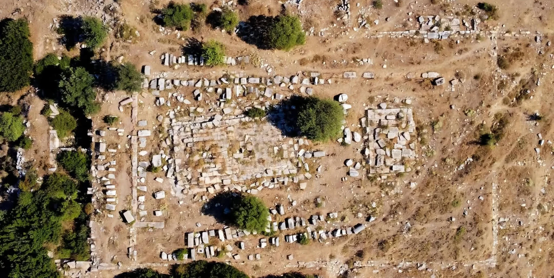 Notion Ancient City ruins overlooking the Aegean coast near Ahmetbeyli Izmir Turkey