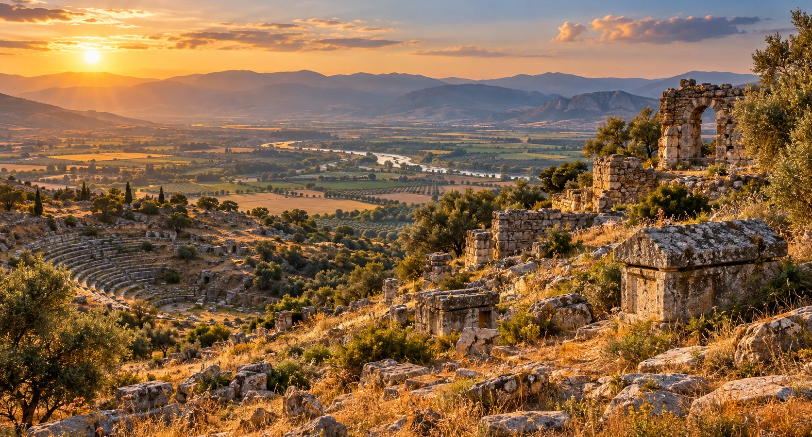 Ancient archaeological remains of Orthosia near Yenipazar Aydin Turkey