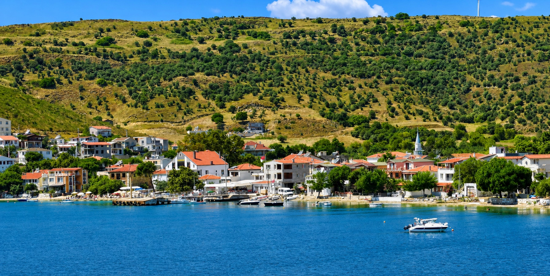 Coastal scenery and island landscapes of the Marmara Islands near Avşa