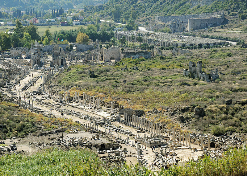 Mediterranean Region in Turkey with coastlines, ancient ruins and summer destinations