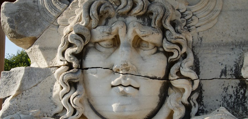 Temple of Apollo and Medusa relief at Didyma