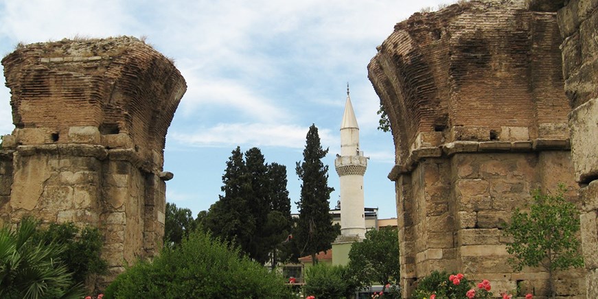 Byzantine church pillars at ancient Philadelphia in Alasehir