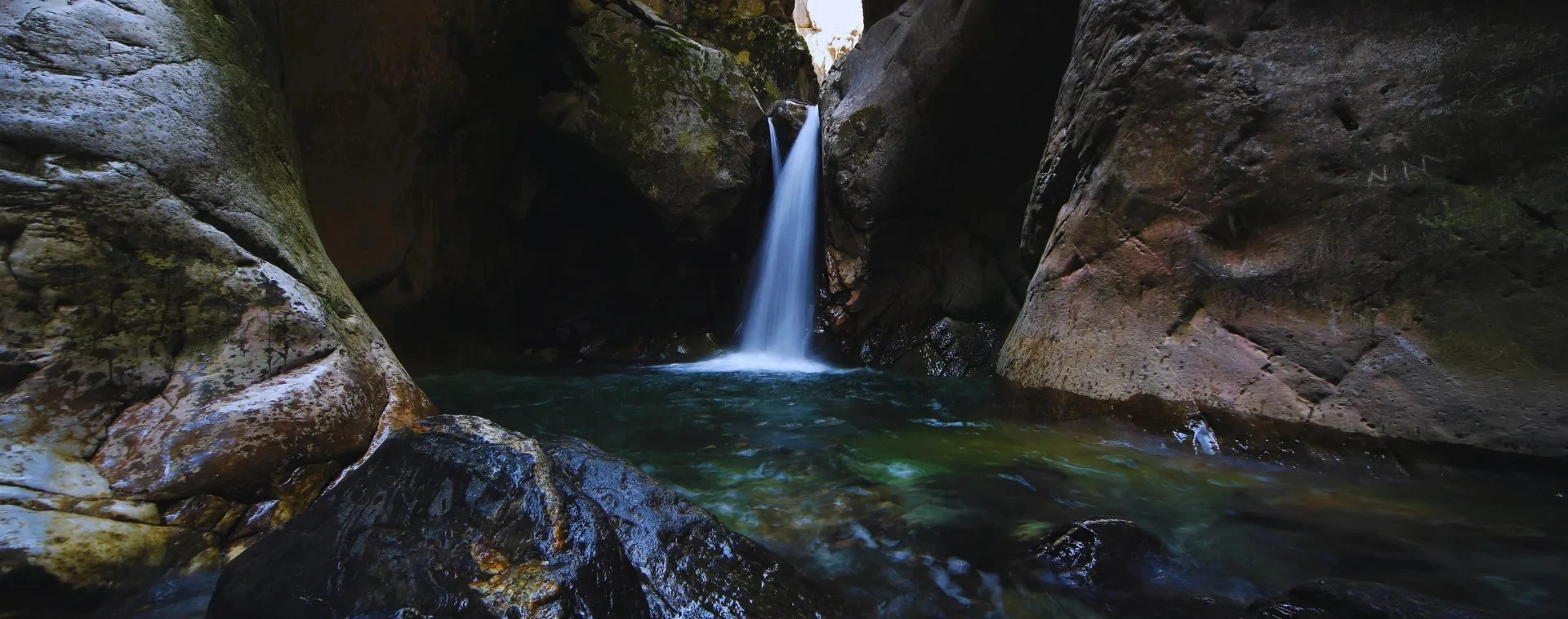 Saitabat Waterfall flowing through forest near Bursa Turkey