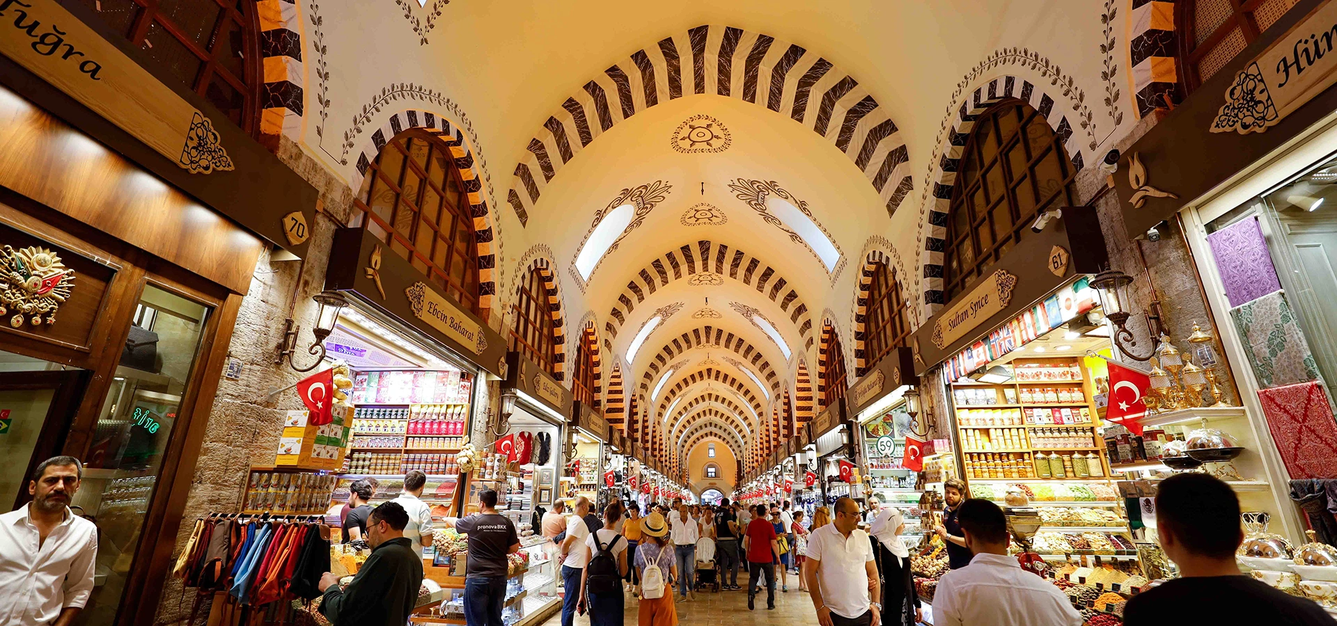 Colorful spices and Turkish delicacies inside Spice Bazaar Istanbul