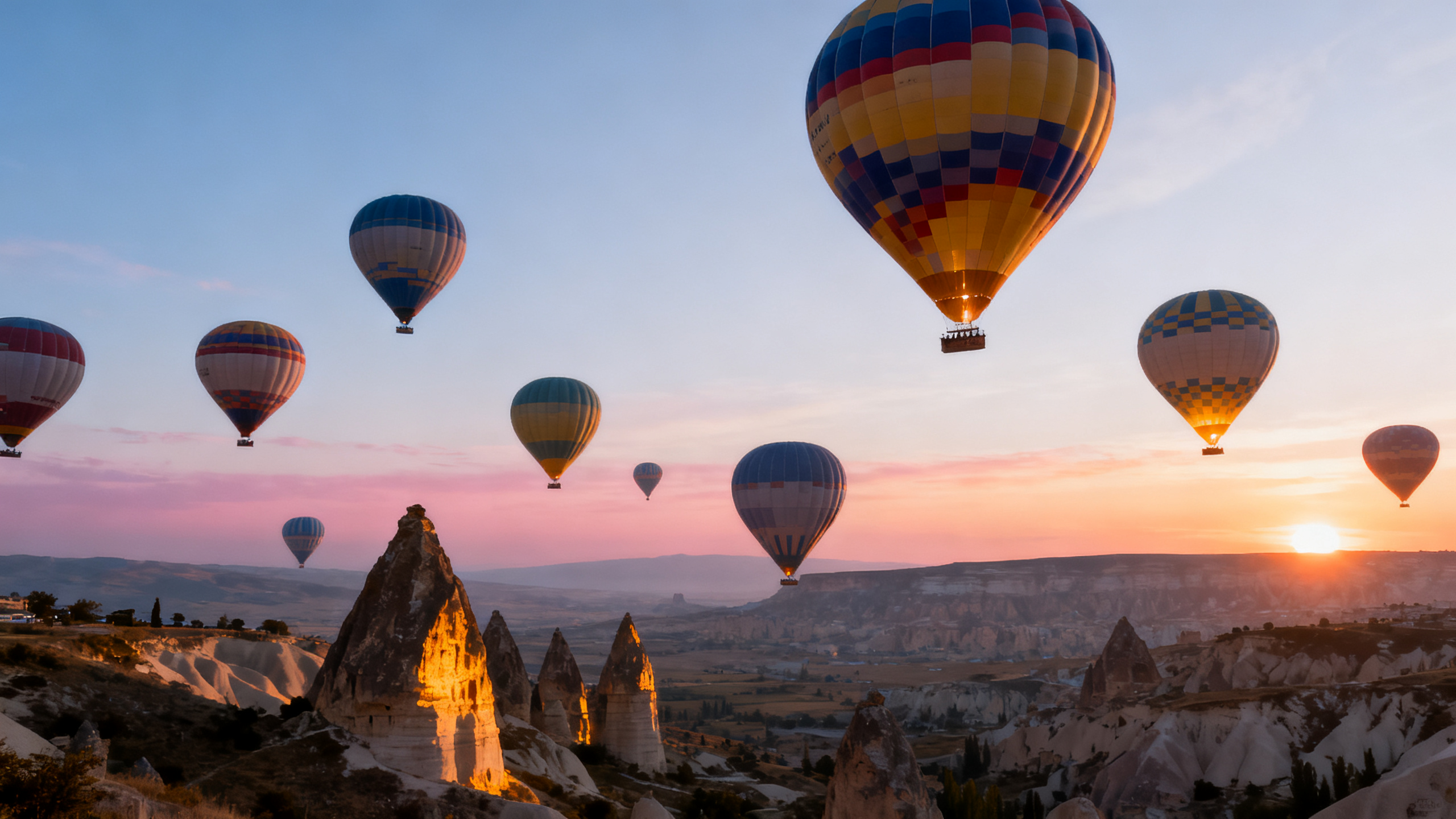 Sunrise hot air balloon flight in Cappadocia