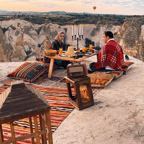 Sunset Dinner in Cappadocia with View of Valleys