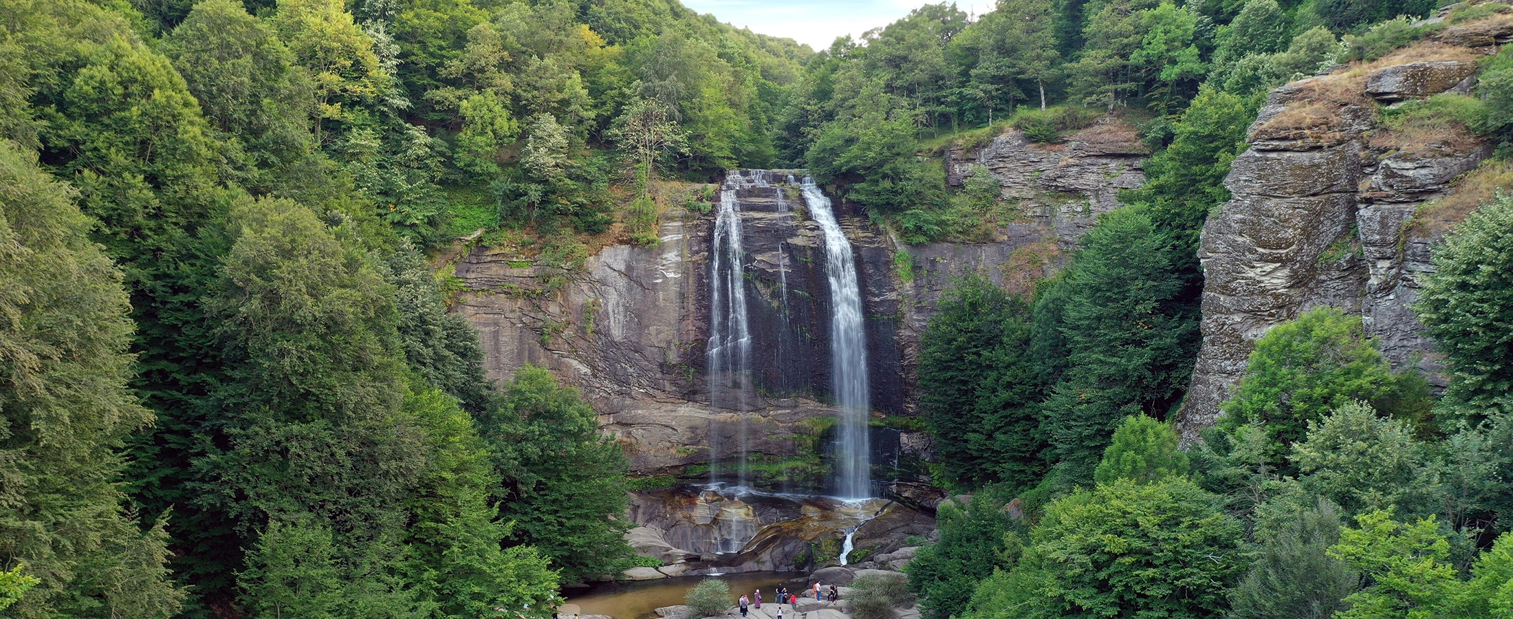 Suuçtu Waterfall surrounded by forest in Mustafakemalpasa Bursa Turkey
