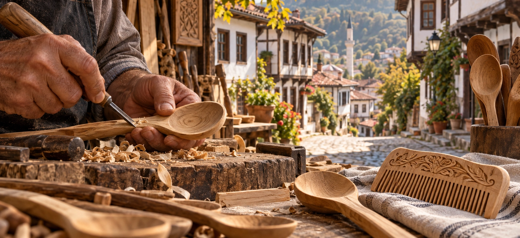 Traditional Tarakli wooden spoon and comb craft private Sakarya tour