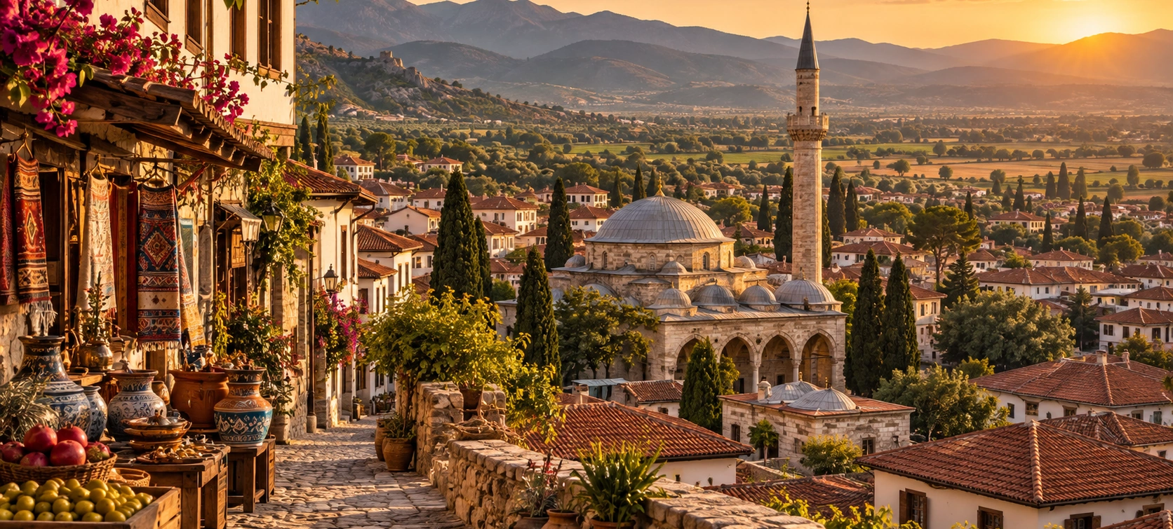Historic market and traditional streets in Tire İzmir Turkey