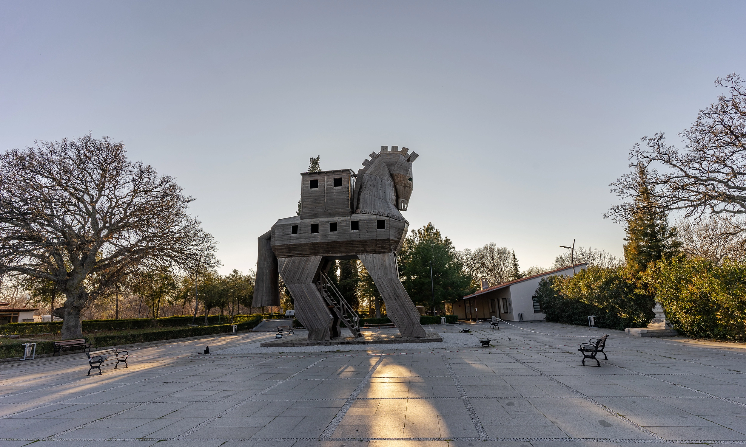 Wooden Trojan Horse at Troy Ancient City in Turkey