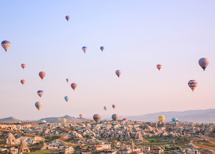 Cappadocia balloon viewpoint at sunrise