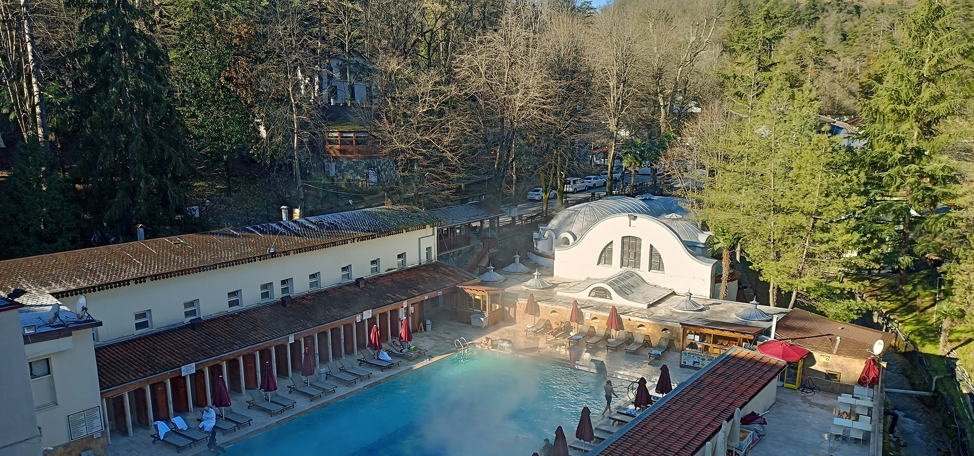 Historic thermal baths and green surroundings in Termal Yalova Turkey
